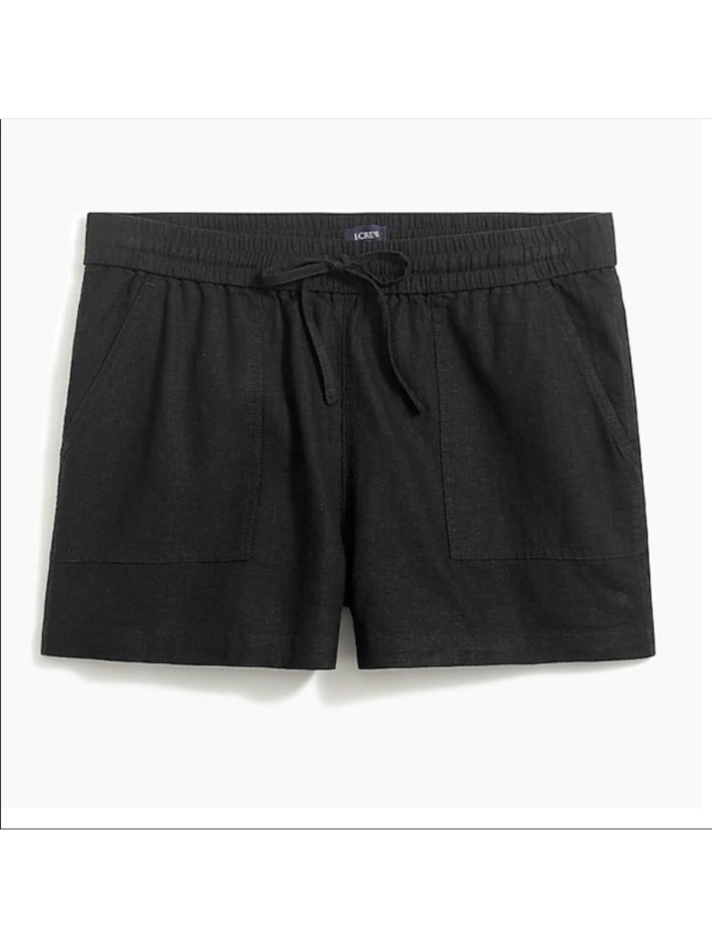 J.Crew Linen-blend drawstring short in Black Size Medium